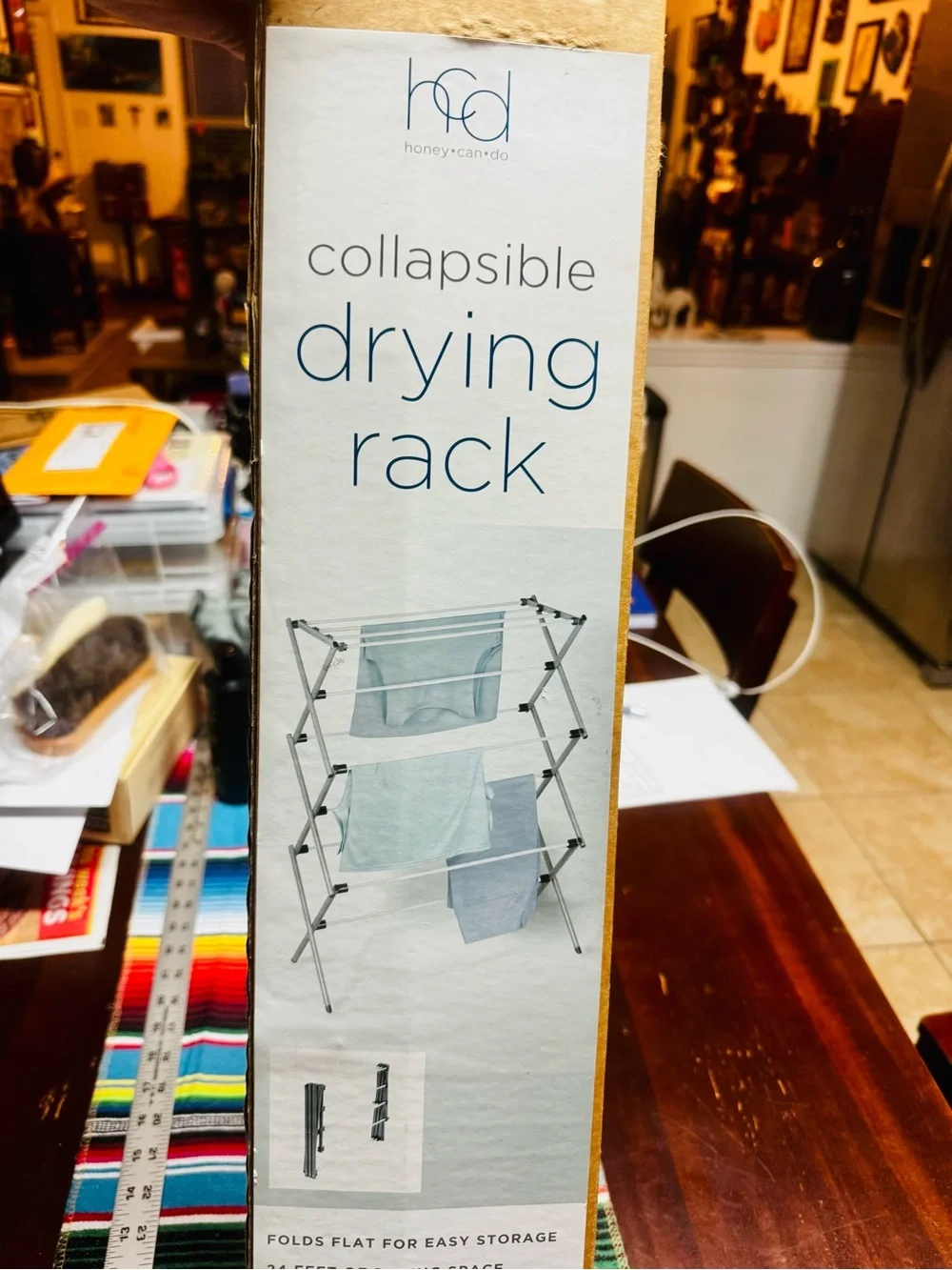 Brand new in the box collapsible drying rack nib never opened laundry home house